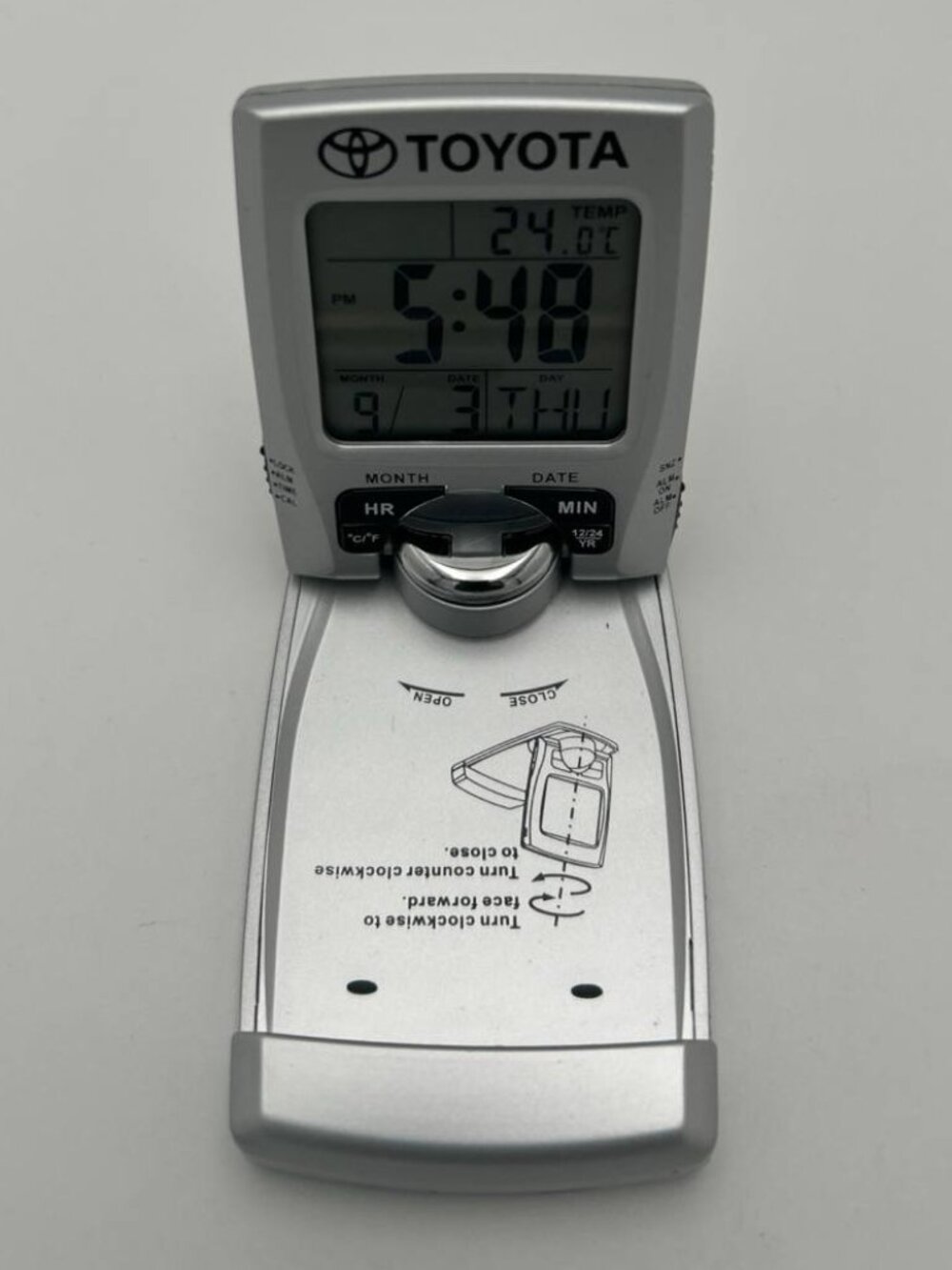 🚗 OEM Toyota Flip-Open Desk & Travel Alarm Clock